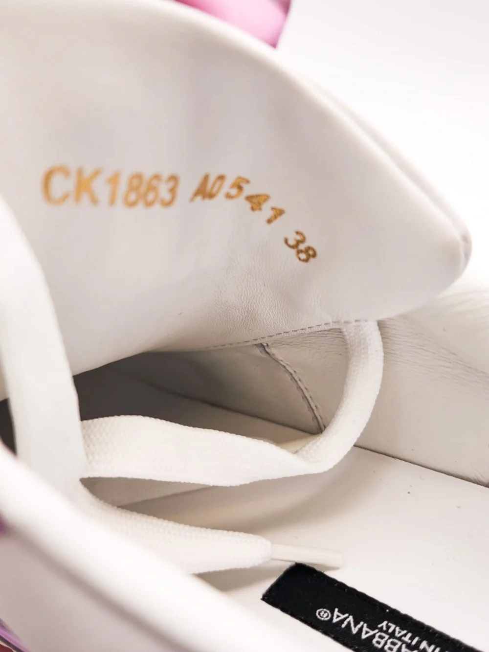 Dolce & Gabbana Custom 2 Zero White Lilac Calf Leather Sneakers EU 38